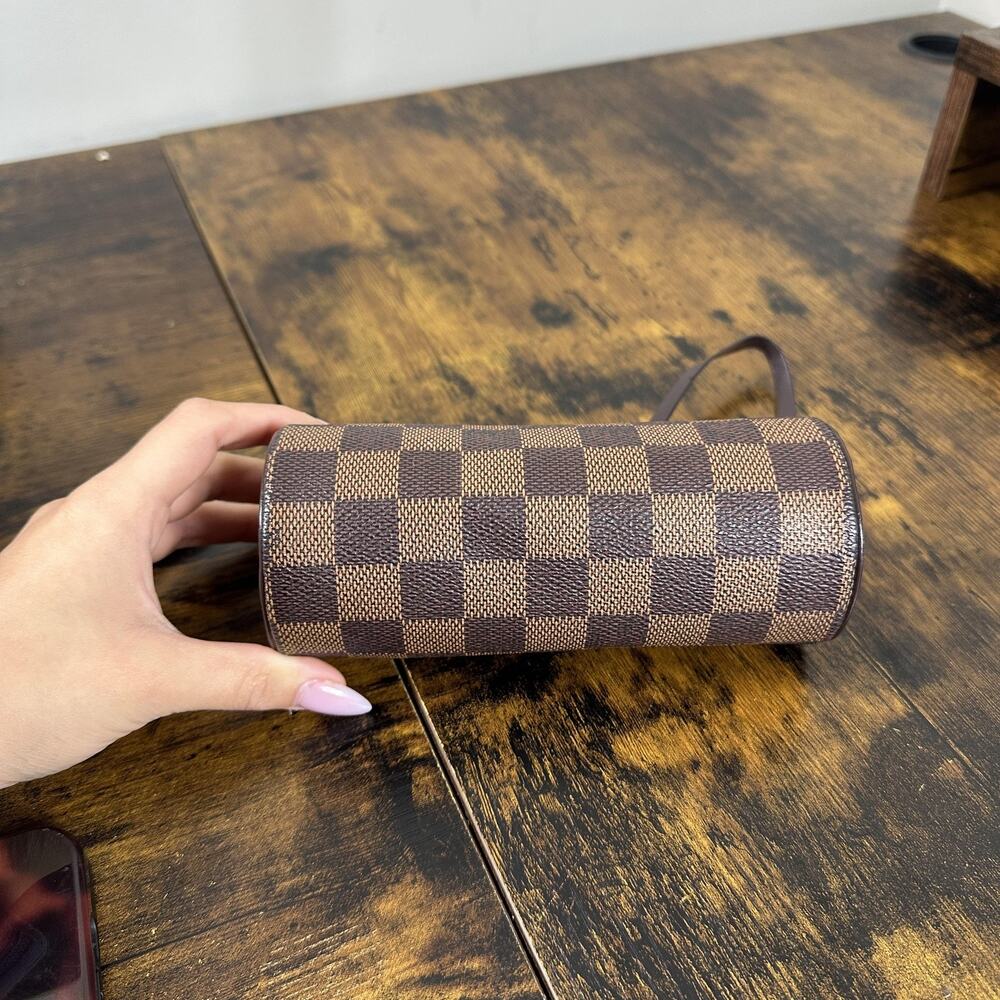 Louis Vuitton Mini Papillon Accessories Pochette Bag Brown Damier Canvas Leather - Picture 9 of 16